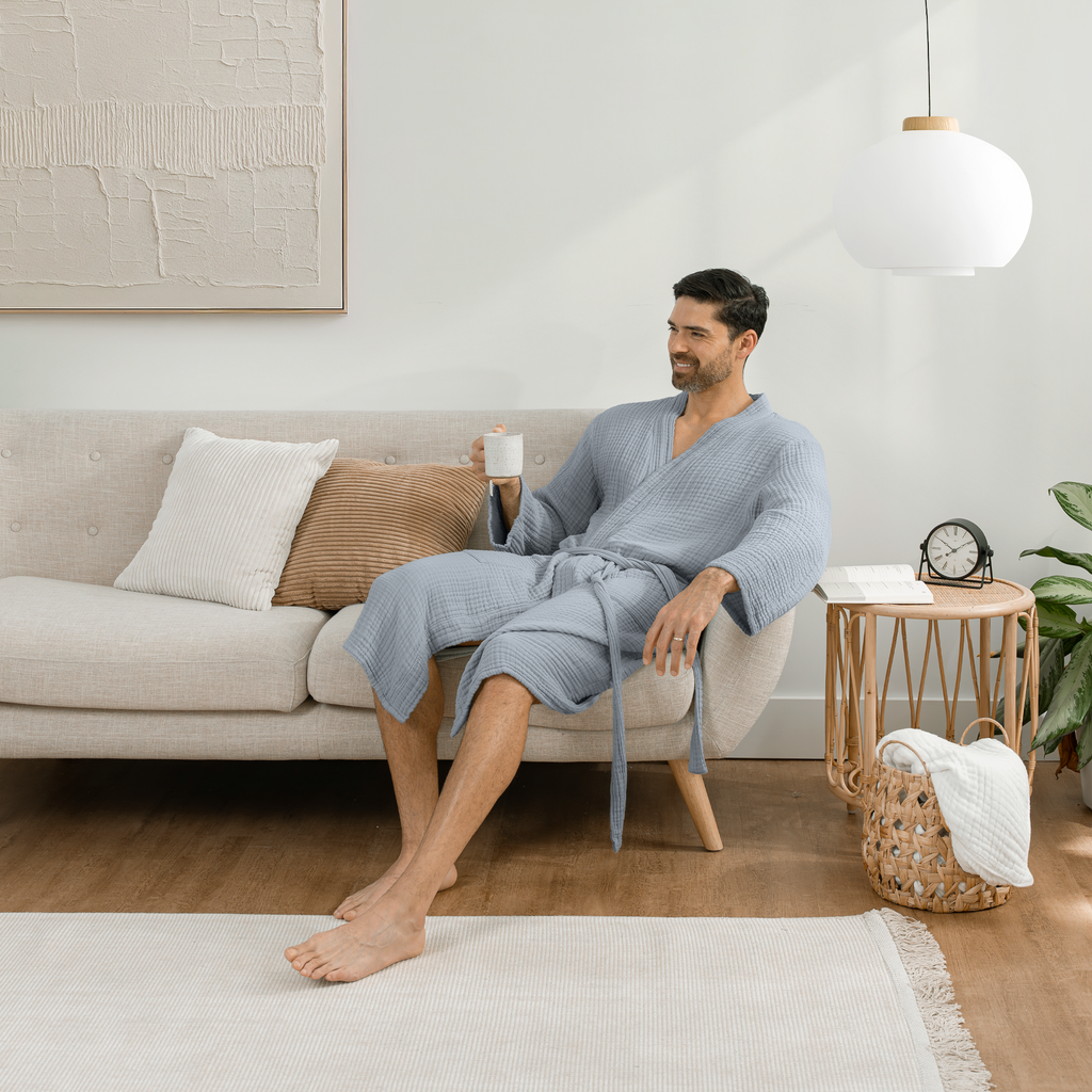 Adult Muslin Bathrobe - Soft, 100% Cotton Robe by Comfy Cubs