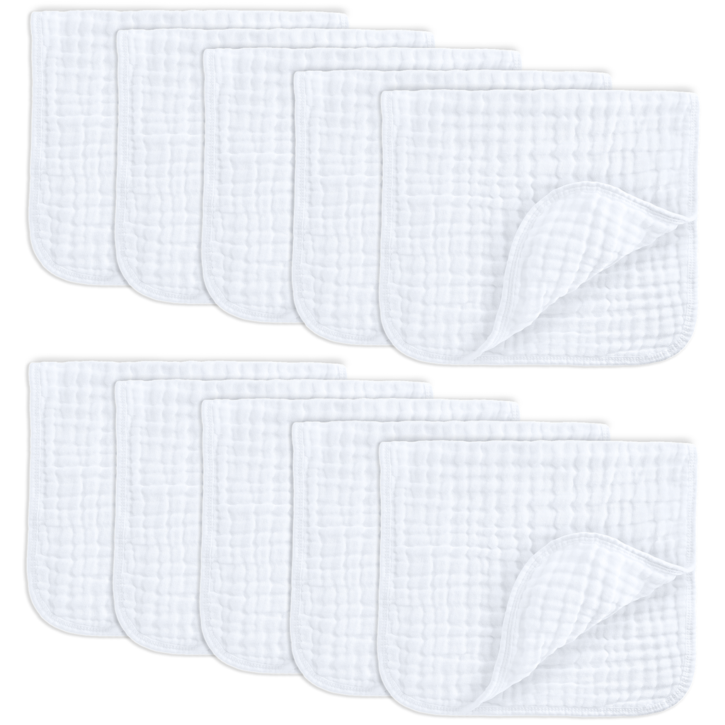 Baby Burp Cloths - 100% Muslin Cotton by Comfy Cubs