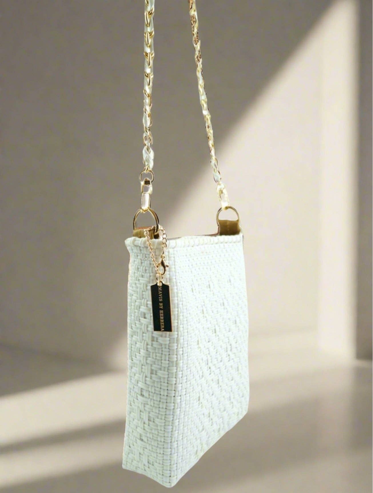 Milano Slim Crossbody Bag - White Pearl