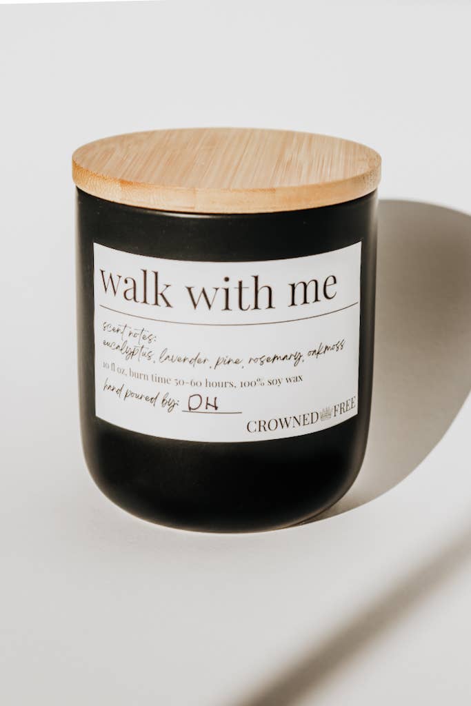 Walk With Me Candle, 10 oz Black - Made By Survivors