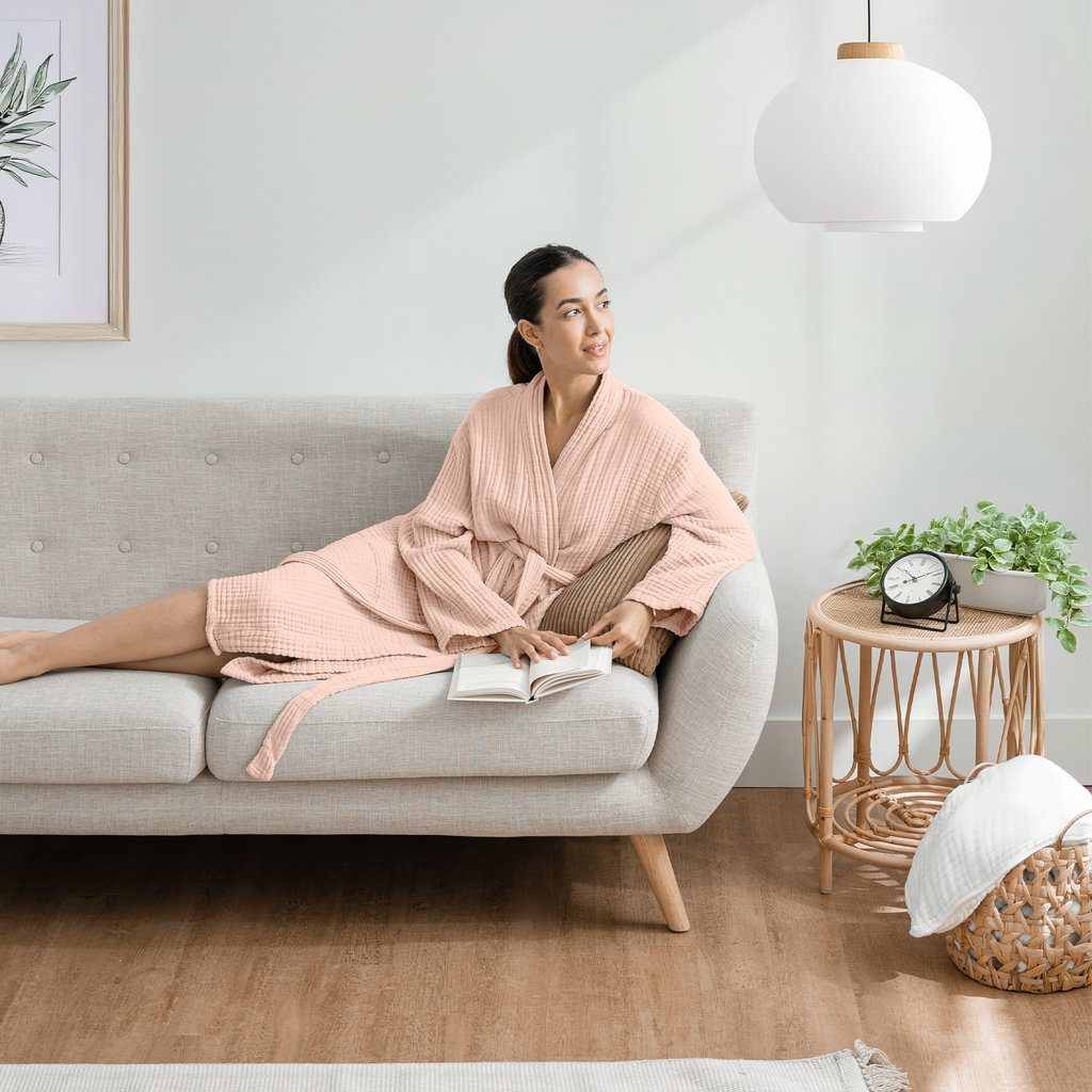 Adult Muslin Bathrobe - Soft, 100% Cotton Robe by Comfy Cubs