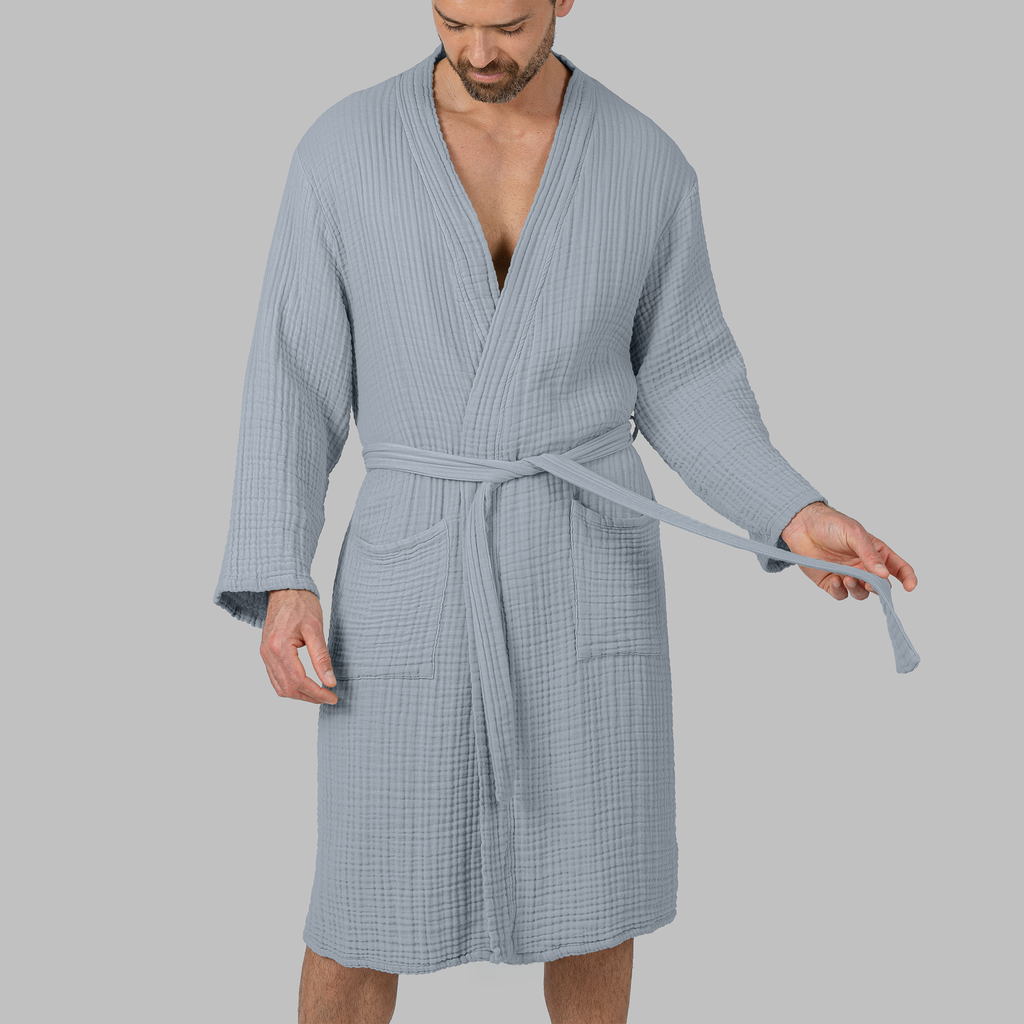 Adult Muslin Bathrobe - Soft, 100% Cotton Robe by Comfy Cubs