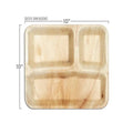 Square Compartment 10" Palm Leaf Plates - Pack of 25 plates