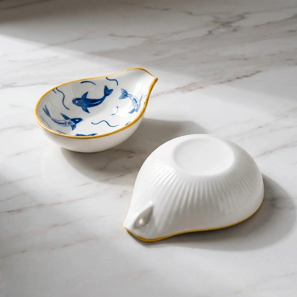 Coastal Ceramic Dip Dishes, Set of 4