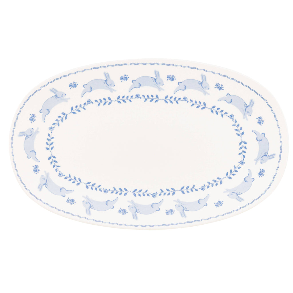 BLU1220 - Bunny Oval Bamboo Tray