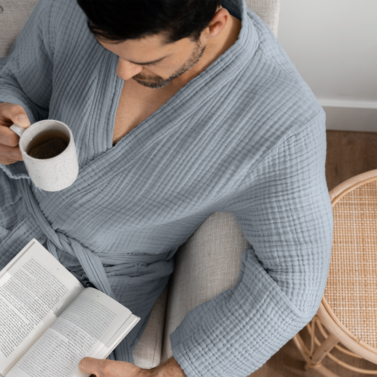 Adult Muslin Bathrobe - Soft, 100% Cotton Robe by Comfy Cubs