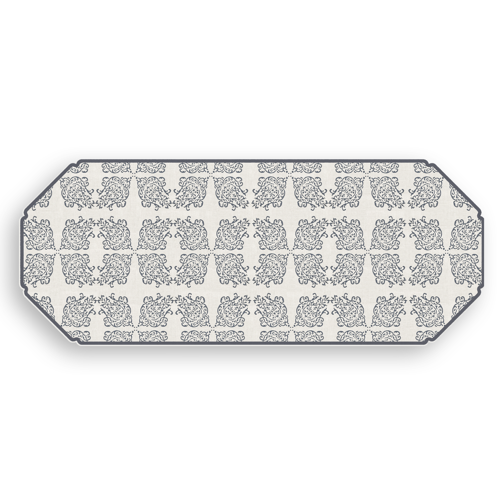 Deep Charcoal Block Print Vinyl Floor Mat