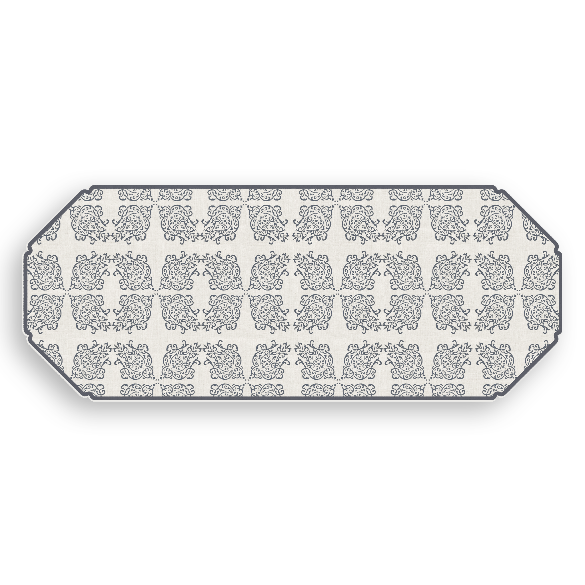 Deep Charcoal Block Print Vinyl Floor Mat