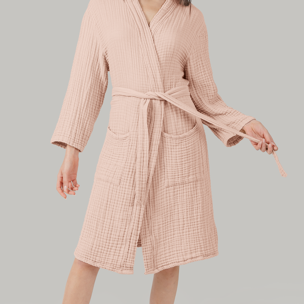 Adult Muslin Bathrobe - Soft, 100% Cotton Robe by Comfy Cubs