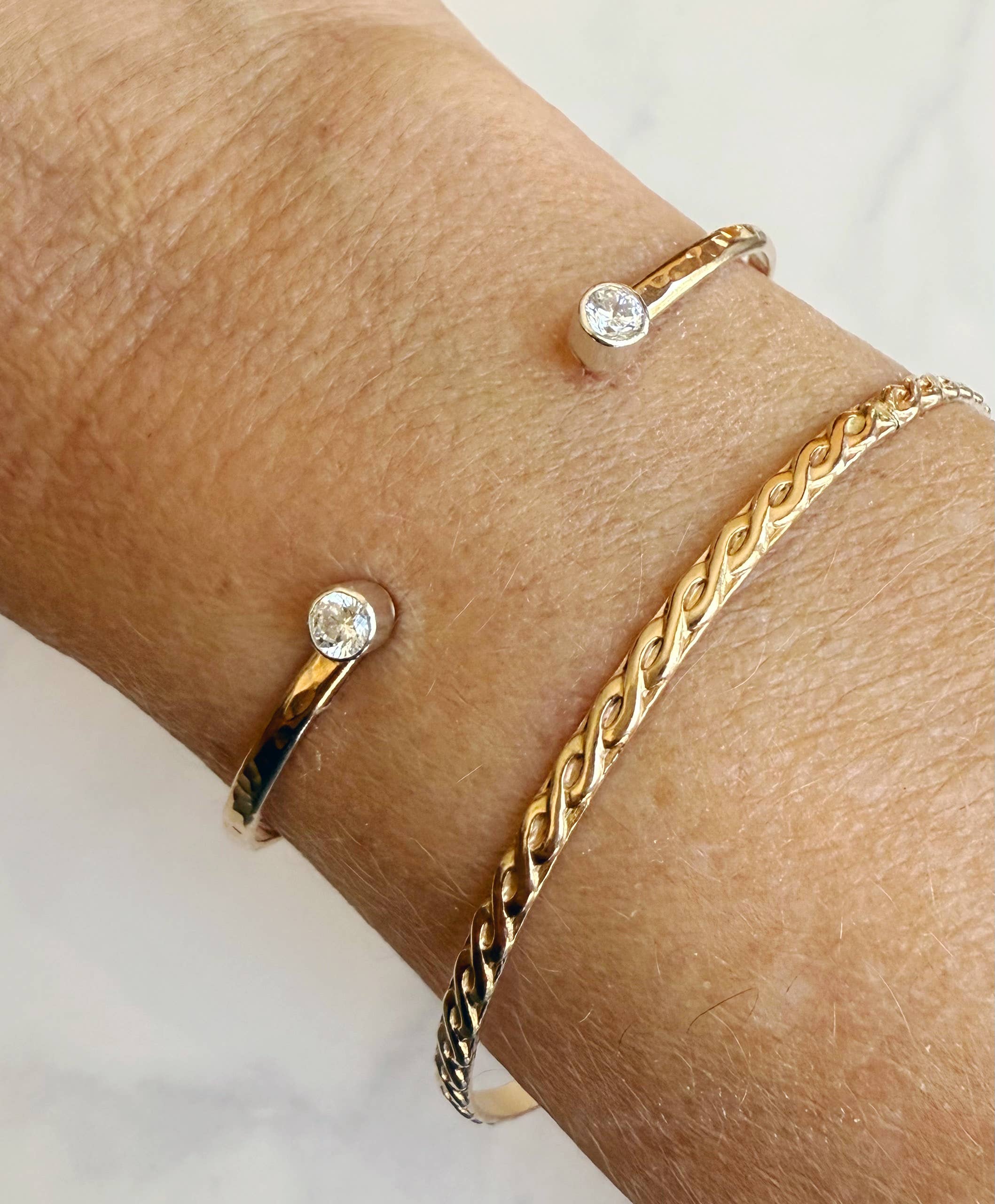 Swarovski hammered cuff