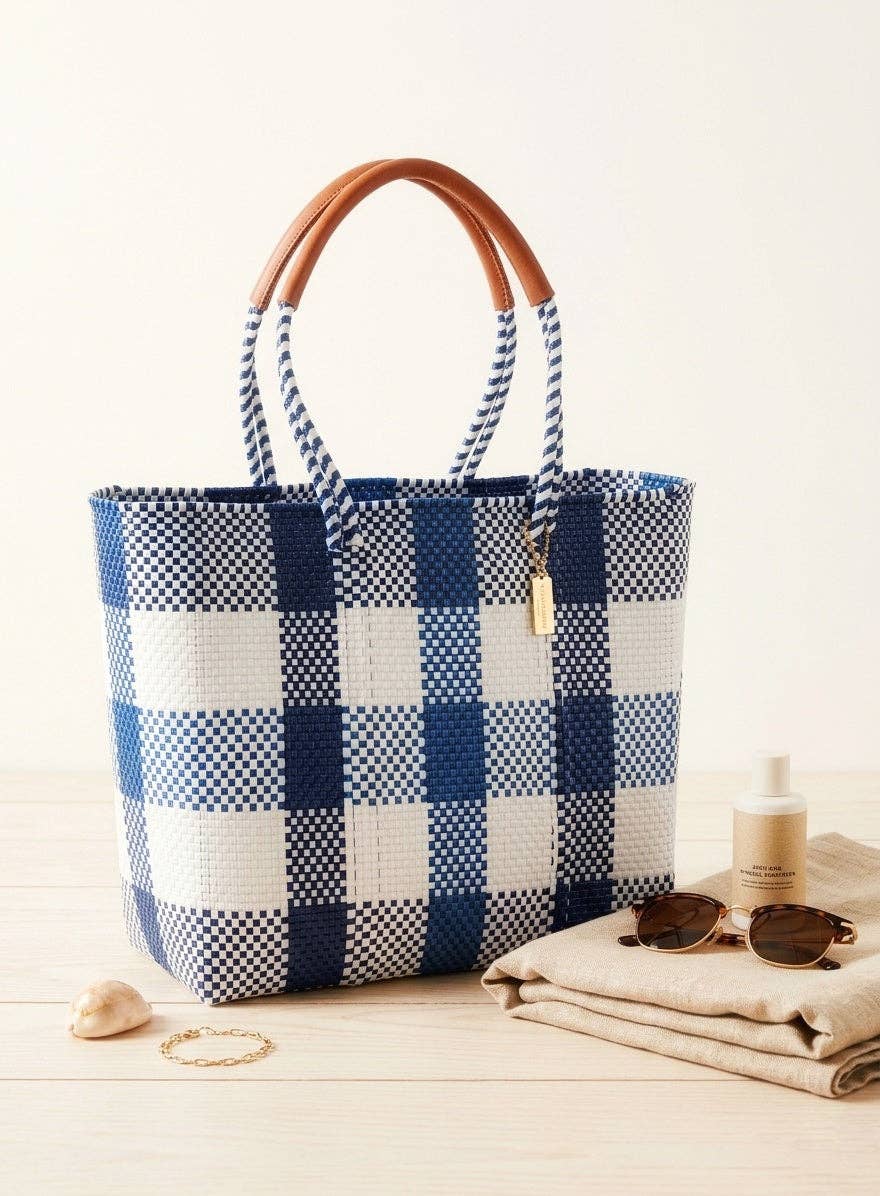 The Isla Market Tote - Sea Blue