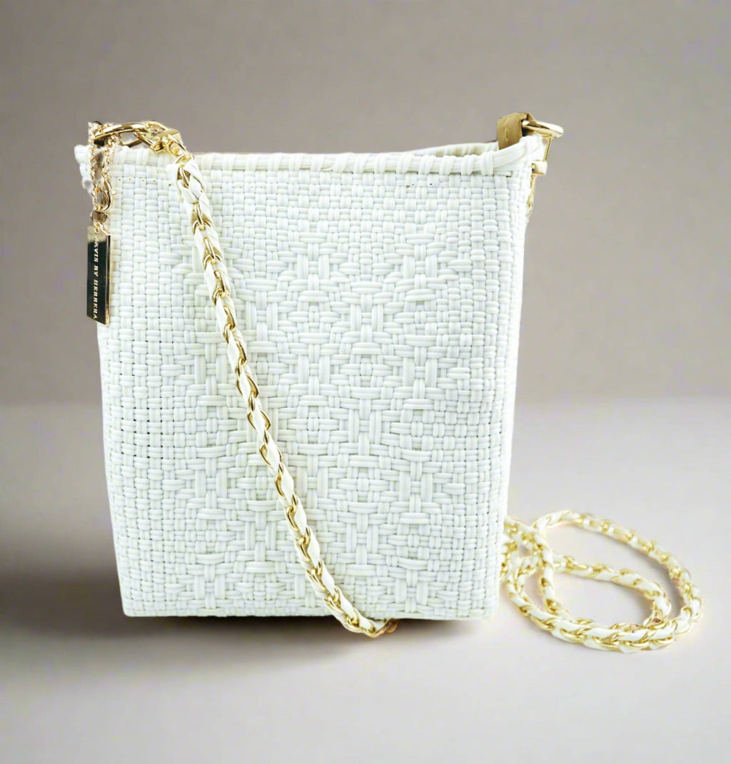 Milano Slim Crossbody Bag - White Pearl