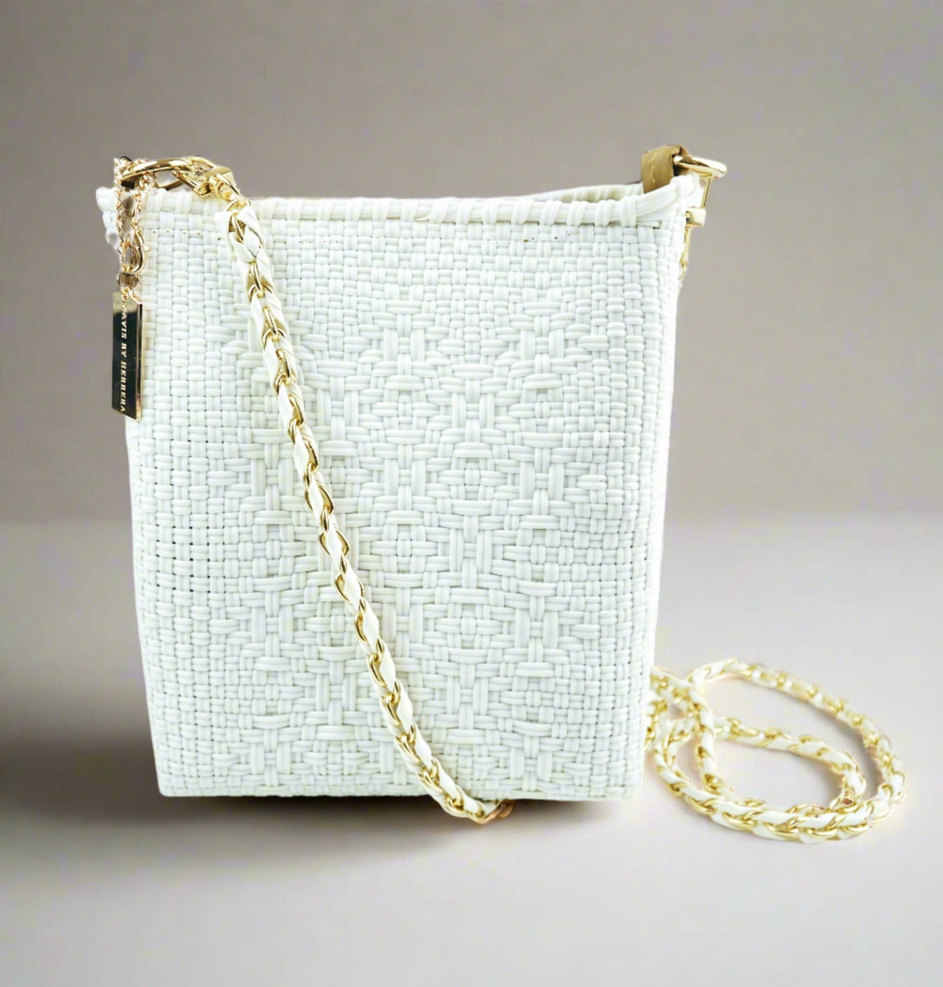 Milano Slim Crossbody Bag - White Pearl