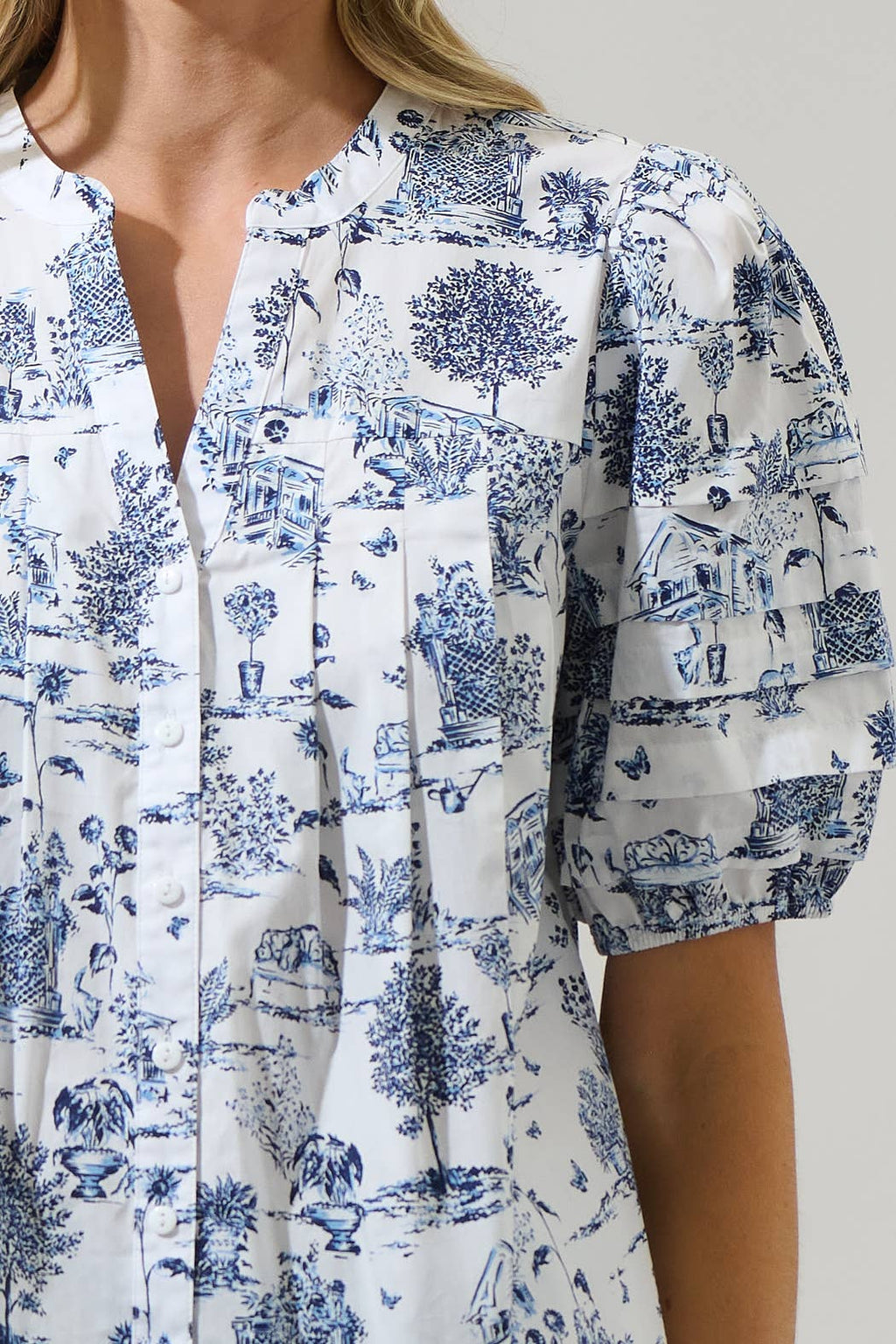 Renzo Toile Belraj Court Button Down Top