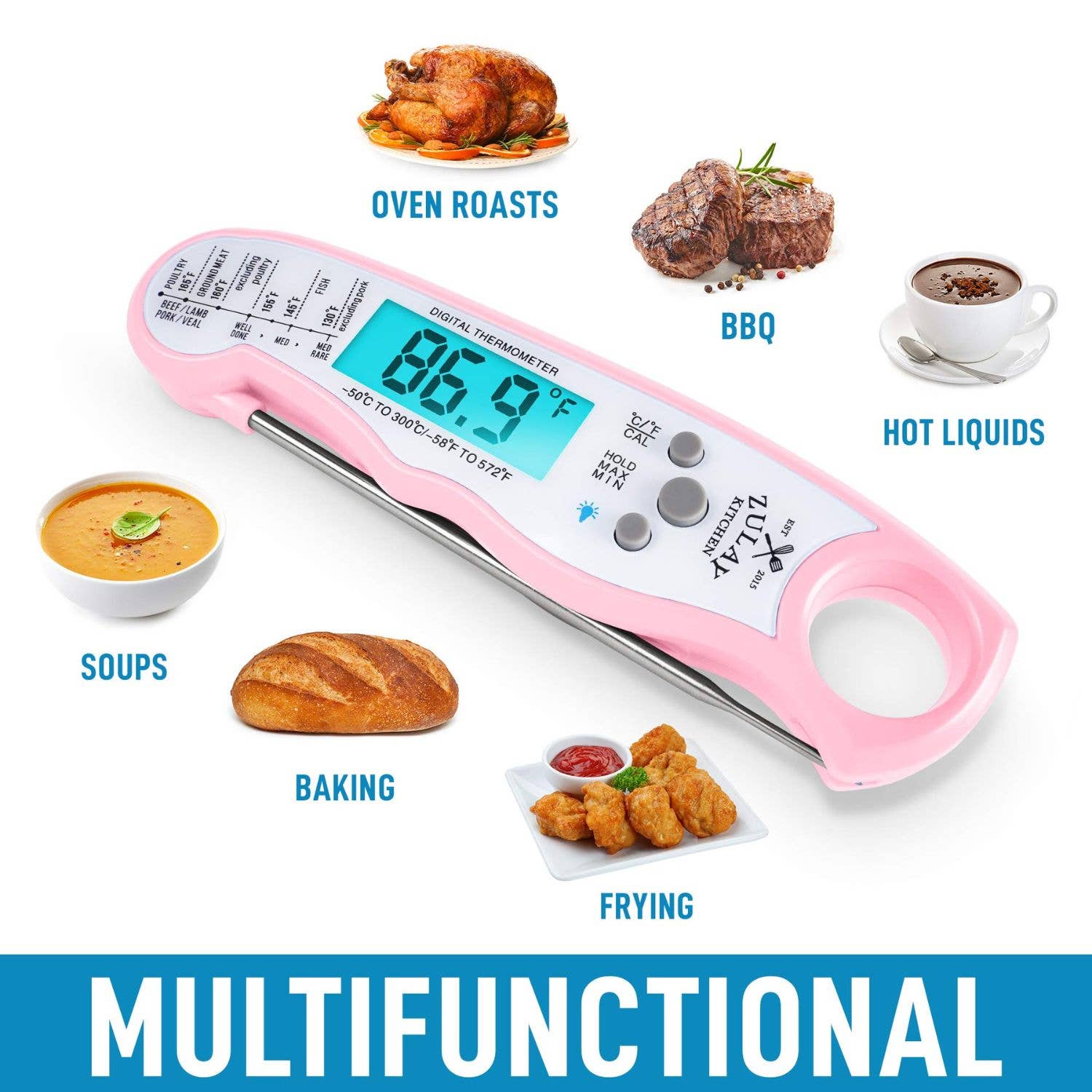 Instant Read Digital Meat Thermometer with Probe
