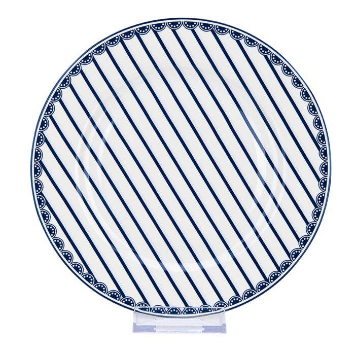 Vintage Indigo Porcelain Dessert Plate Set of 4, 7.5"
