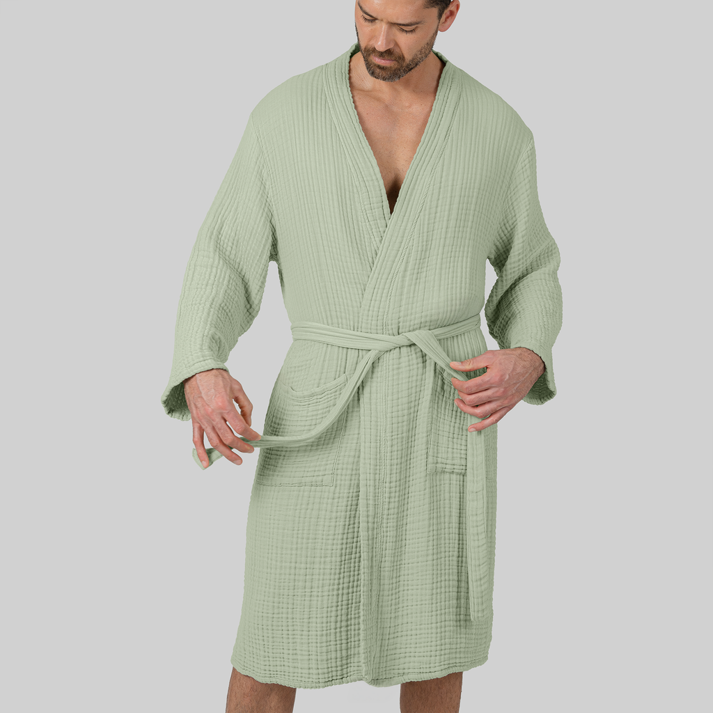 Adult Muslin Bathrobe - Soft, 100% Cotton Robe by Comfy Cubs