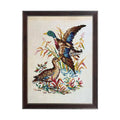 Needlework duck reproduction on a distressed background
