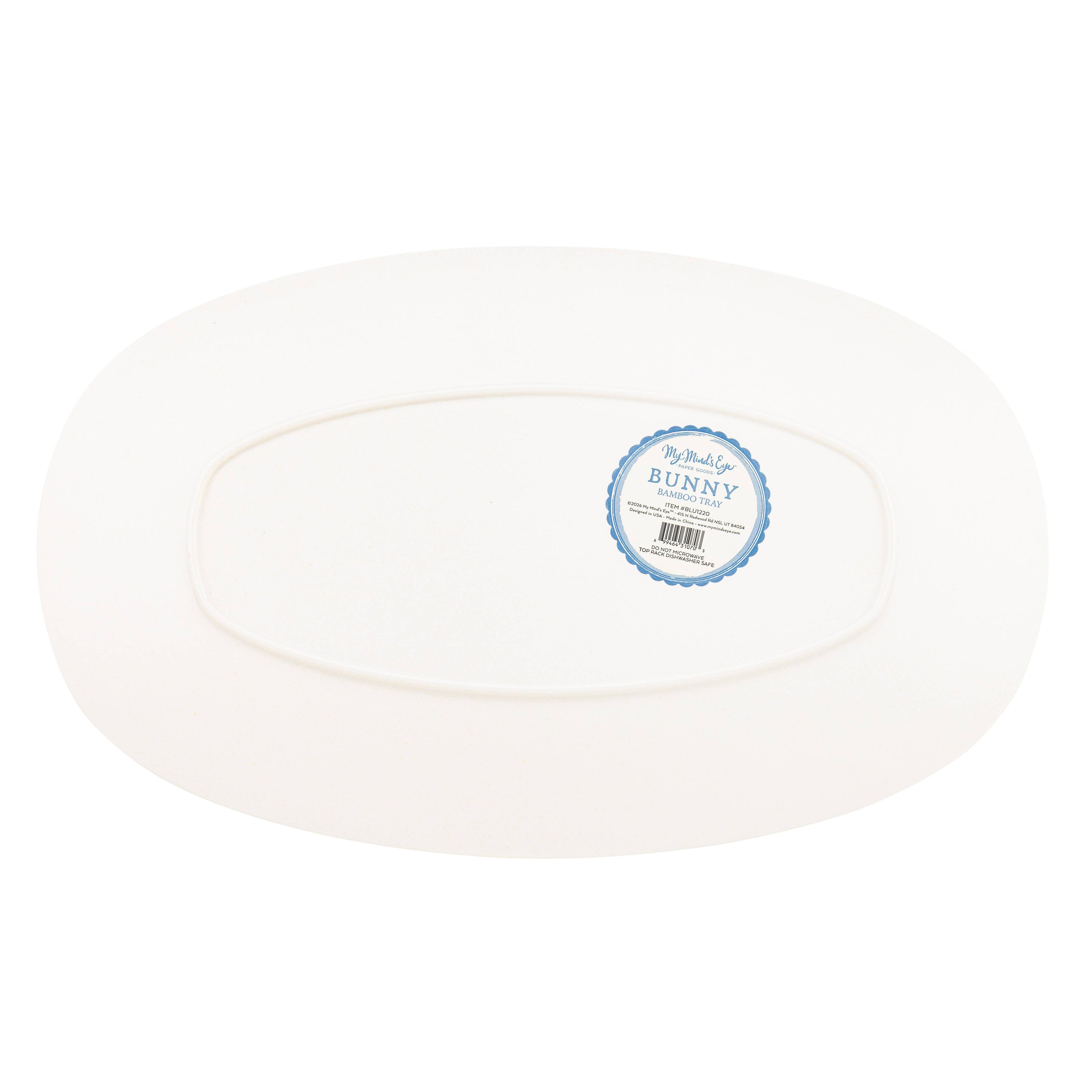 BLU1220 - Bunny Oval Bamboo Tray