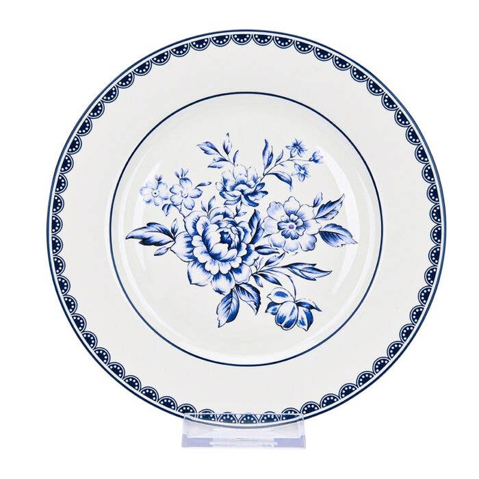 Vintage Indigo Porcelain Dessert Plate Set of 4, 7.5"