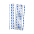 PLSS349 - Blue Plaid Floral Reusable Straws