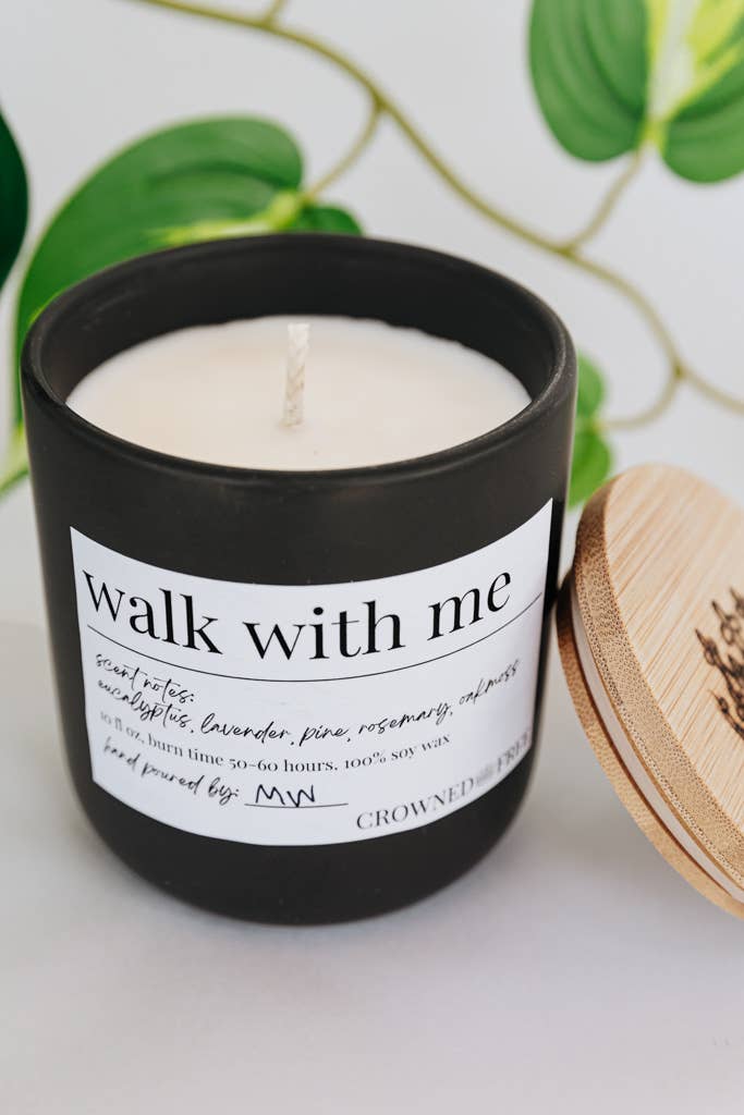 Walk With Me Candle, 10 oz Black - Made By Survivors