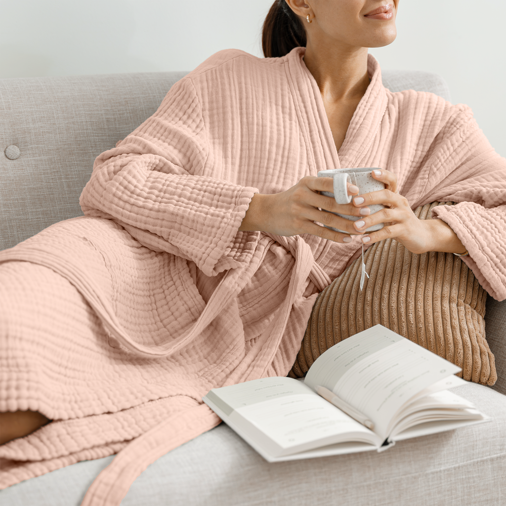 Adult Muslin Bathrobe - Soft, 100% Cotton Robe by Comfy Cubs