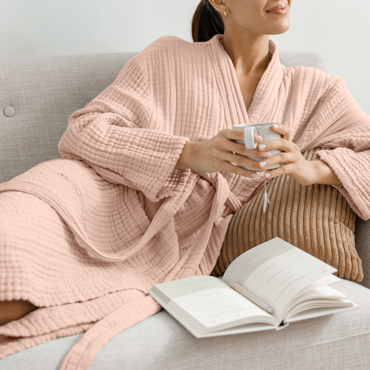 Adult Muslin Bathrobe - Soft, 100% Cotton Robe by Comfy Cubs