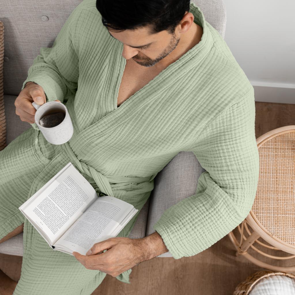 Adult Muslin Bathrobe - Soft, 100% Cotton Robe by Comfy Cubs