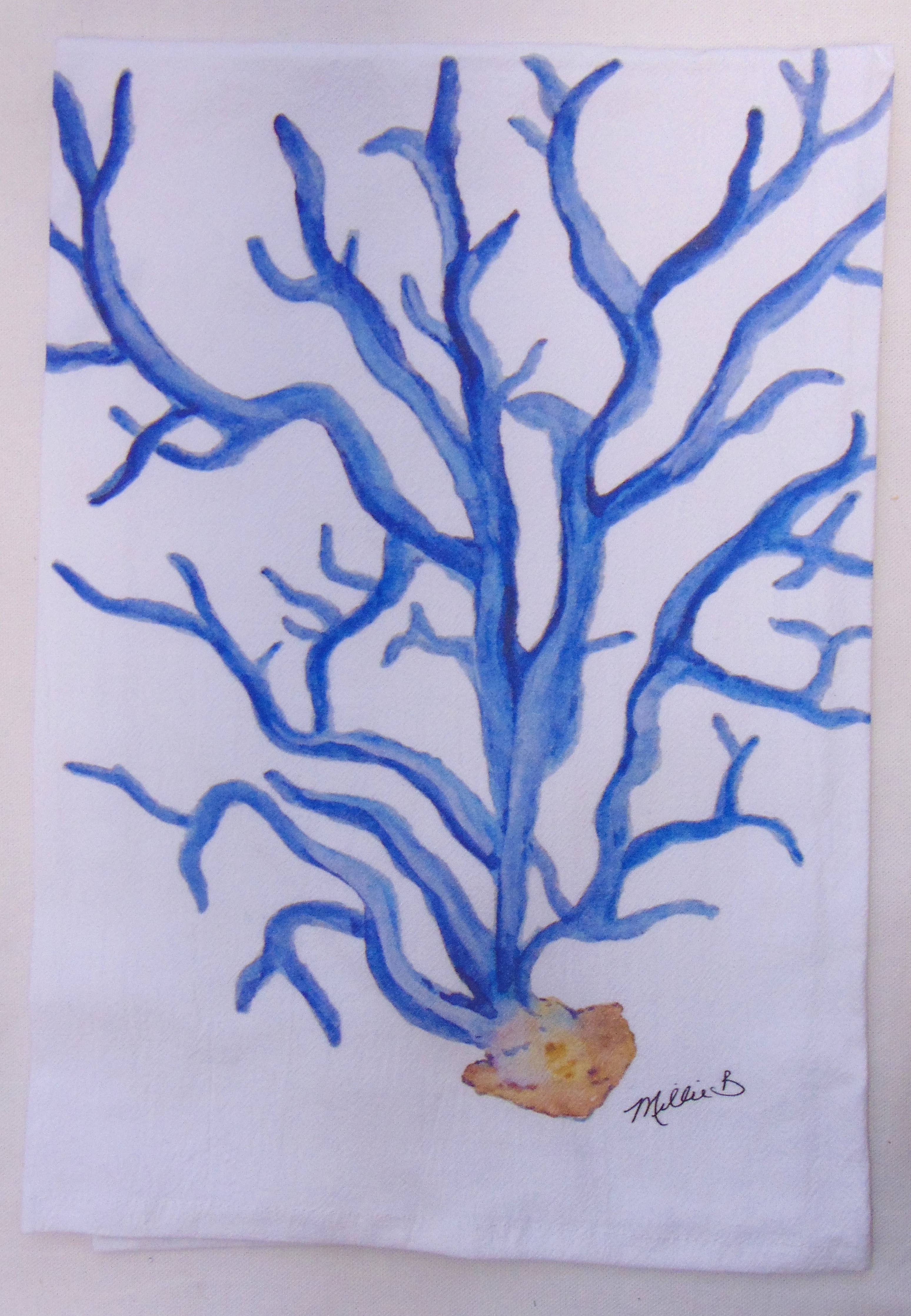 Limited Edition Blue Coral Flour Sack Napkins