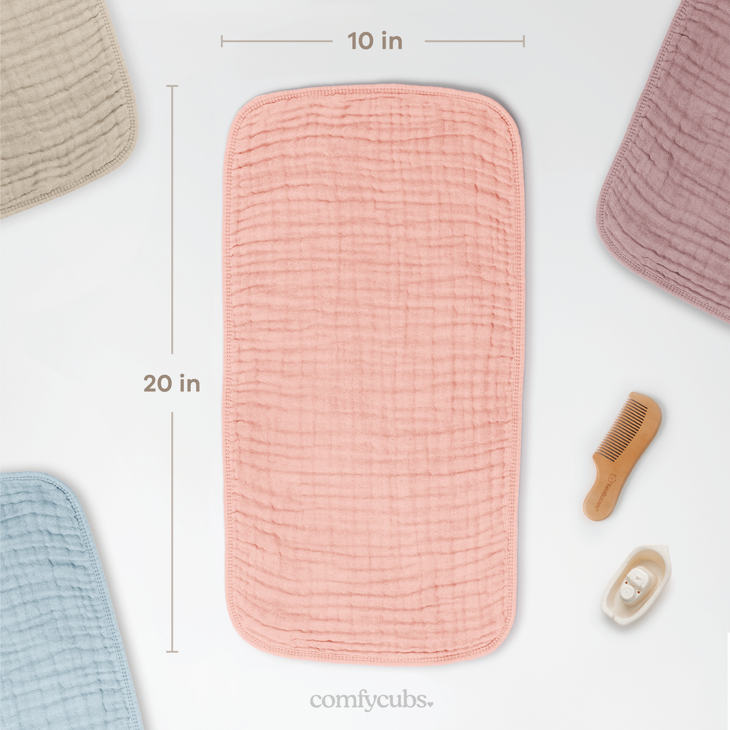 Baby Burp Cloths - 100% Muslin Cotton by Comfy Cubs