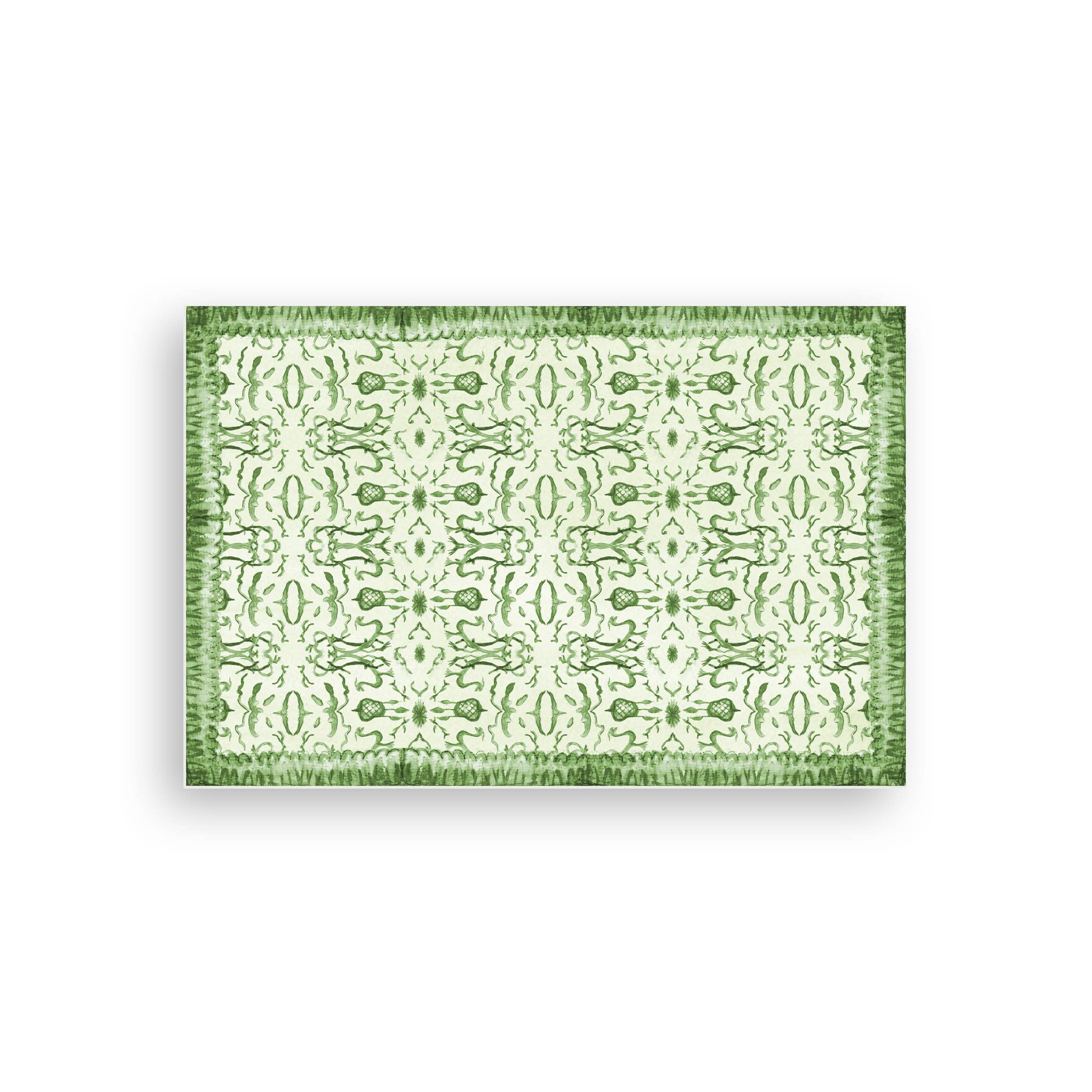 Green Chinoiserie Vinyl Floor Mat