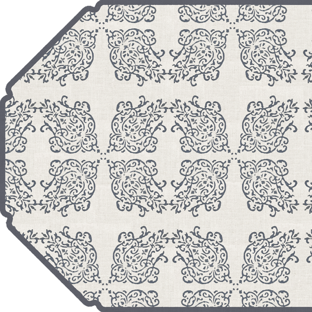 Deep Charcoal Block Print Vinyl Floor Mat