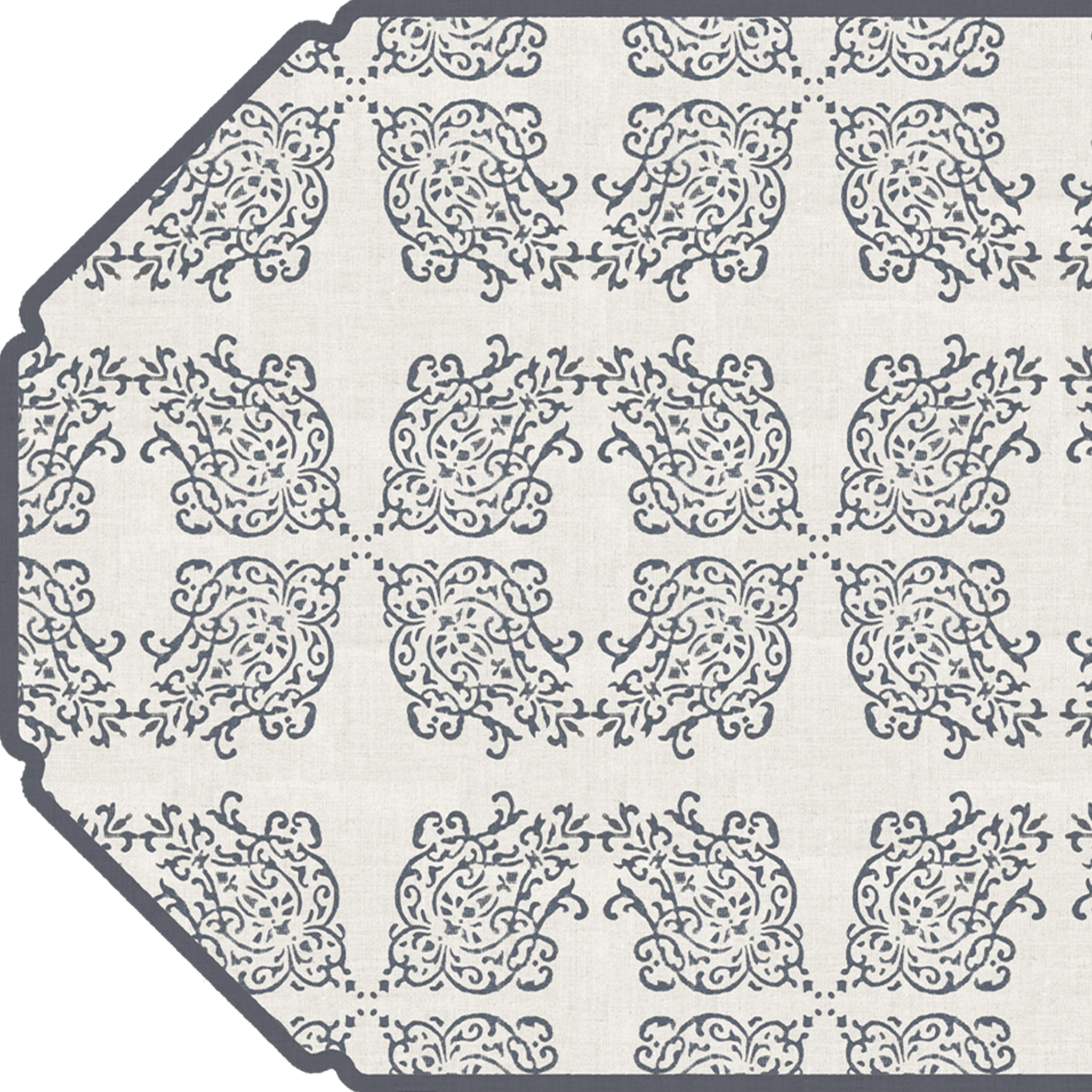 Deep Charcoal Block Print Vinyl Floor Mat