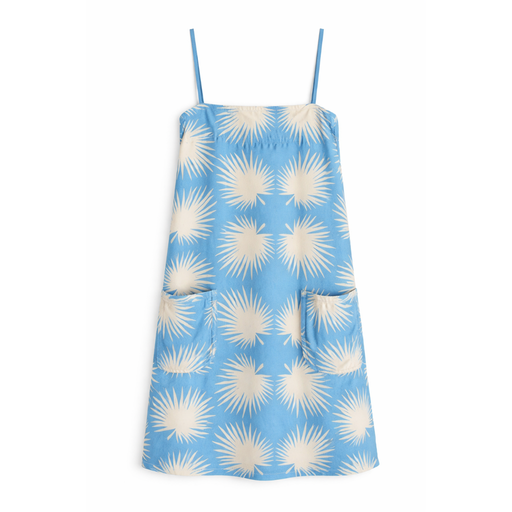 Blue Palm Geo Grotto Dress