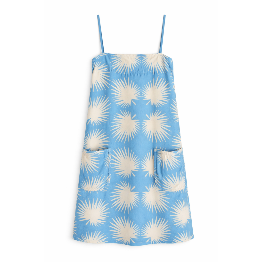 Blue Palm Geo Grotto Dress