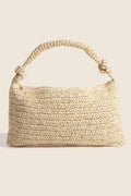 Braided Handle Rectangular Straw Hand Bag