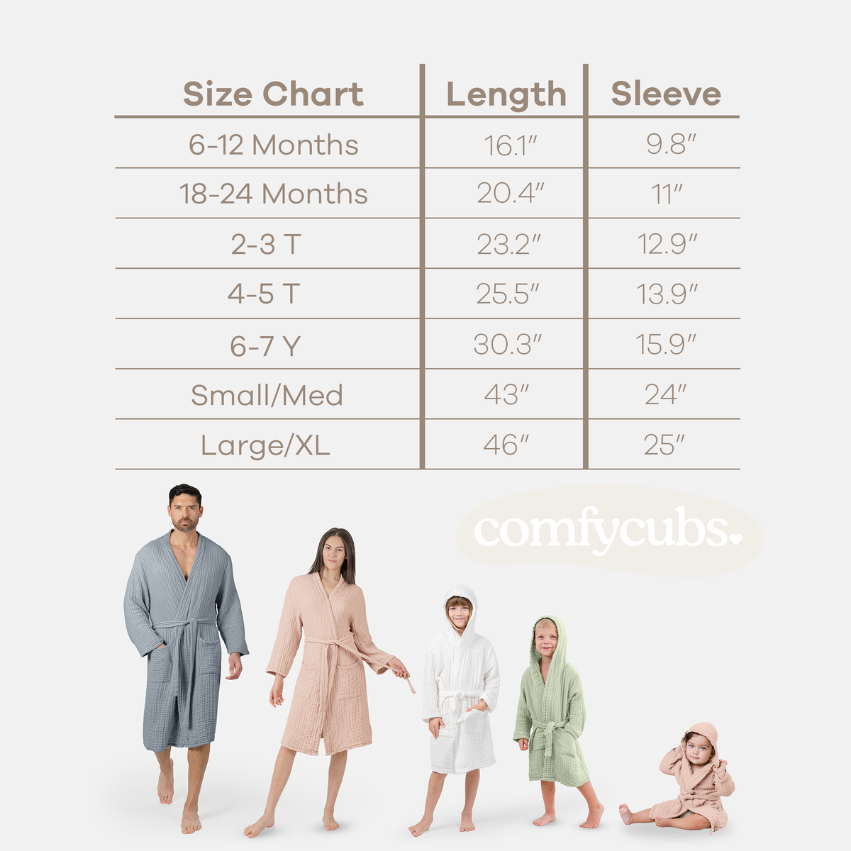 Adult Muslin Bathrobe - Soft, 100% Cotton Robe by Comfy Cubs
