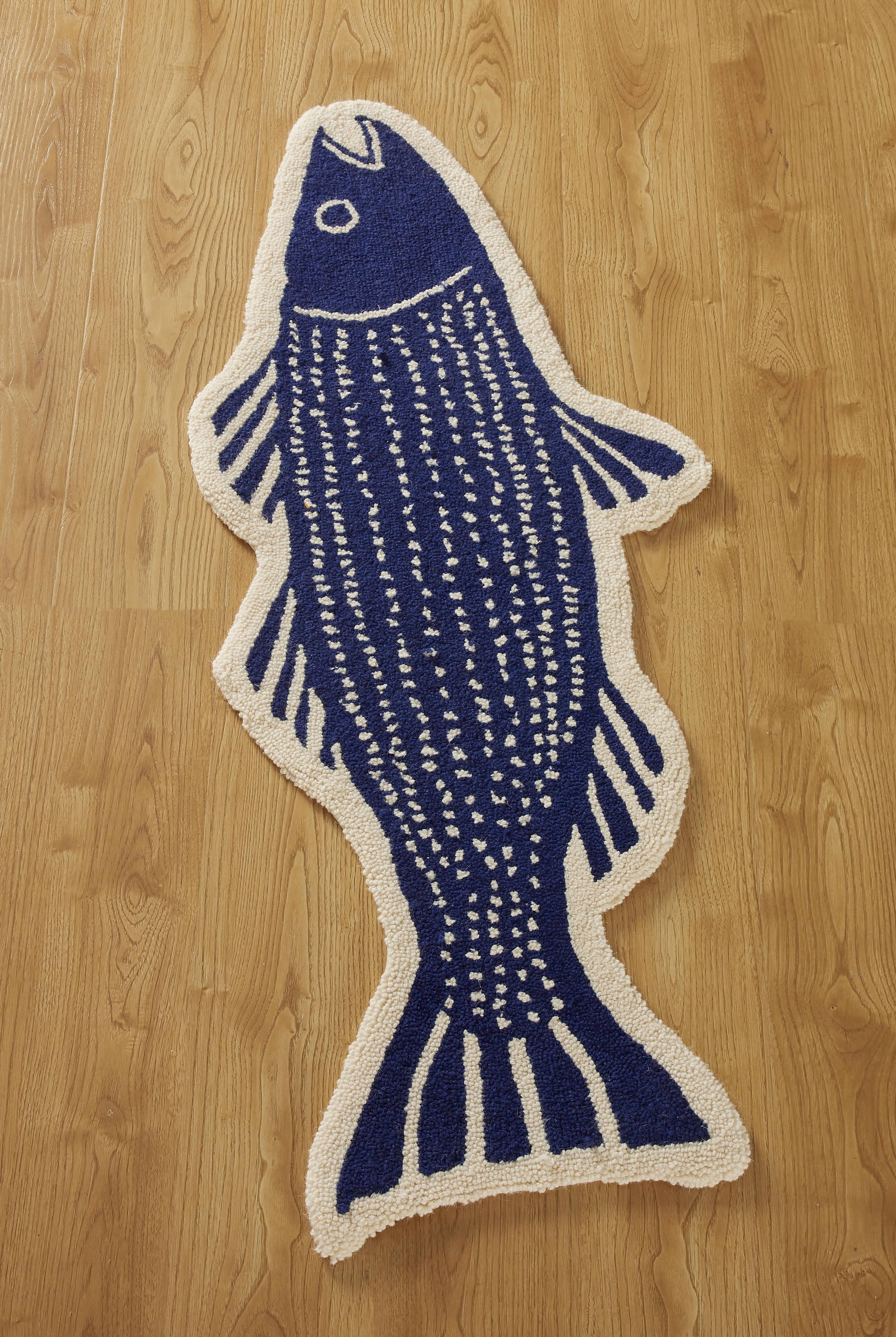Striper Shaped Hook Rug - Kate Nelligan