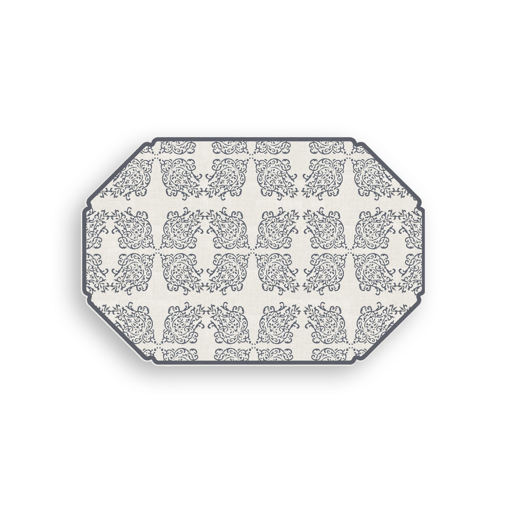 Deep Charcoal Block Print Vinyl Floor Mat