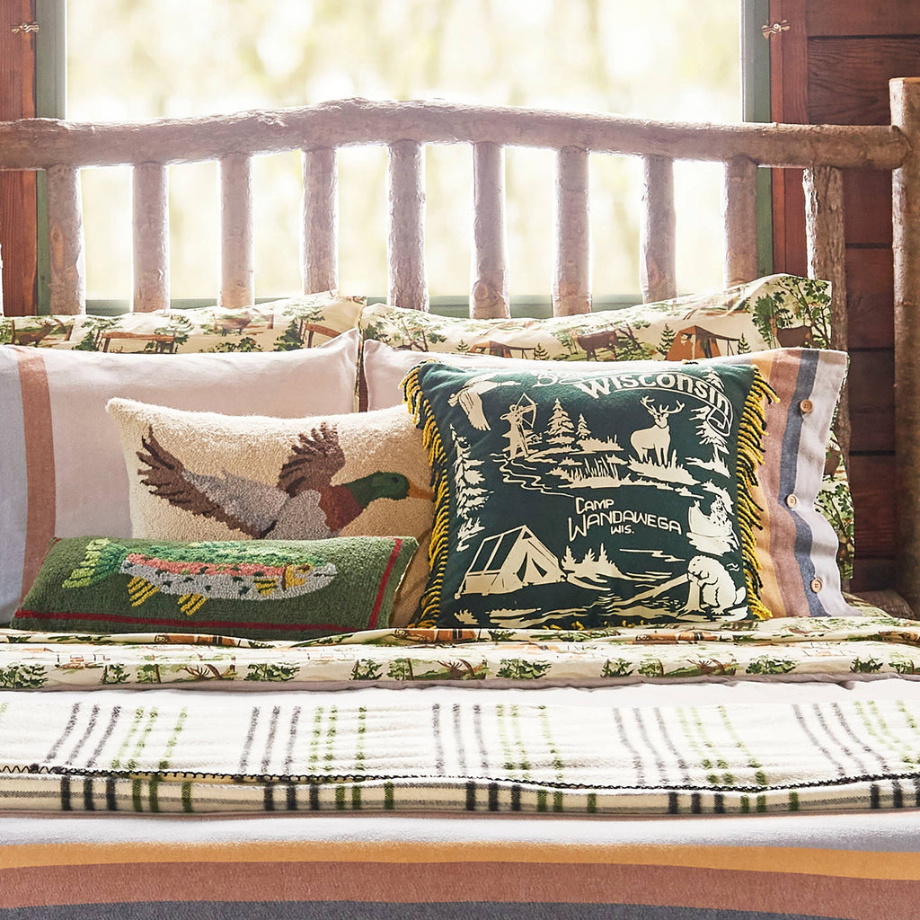 CAMP WANDAWEGA MALLARD HOOK PILLOW - Camp W