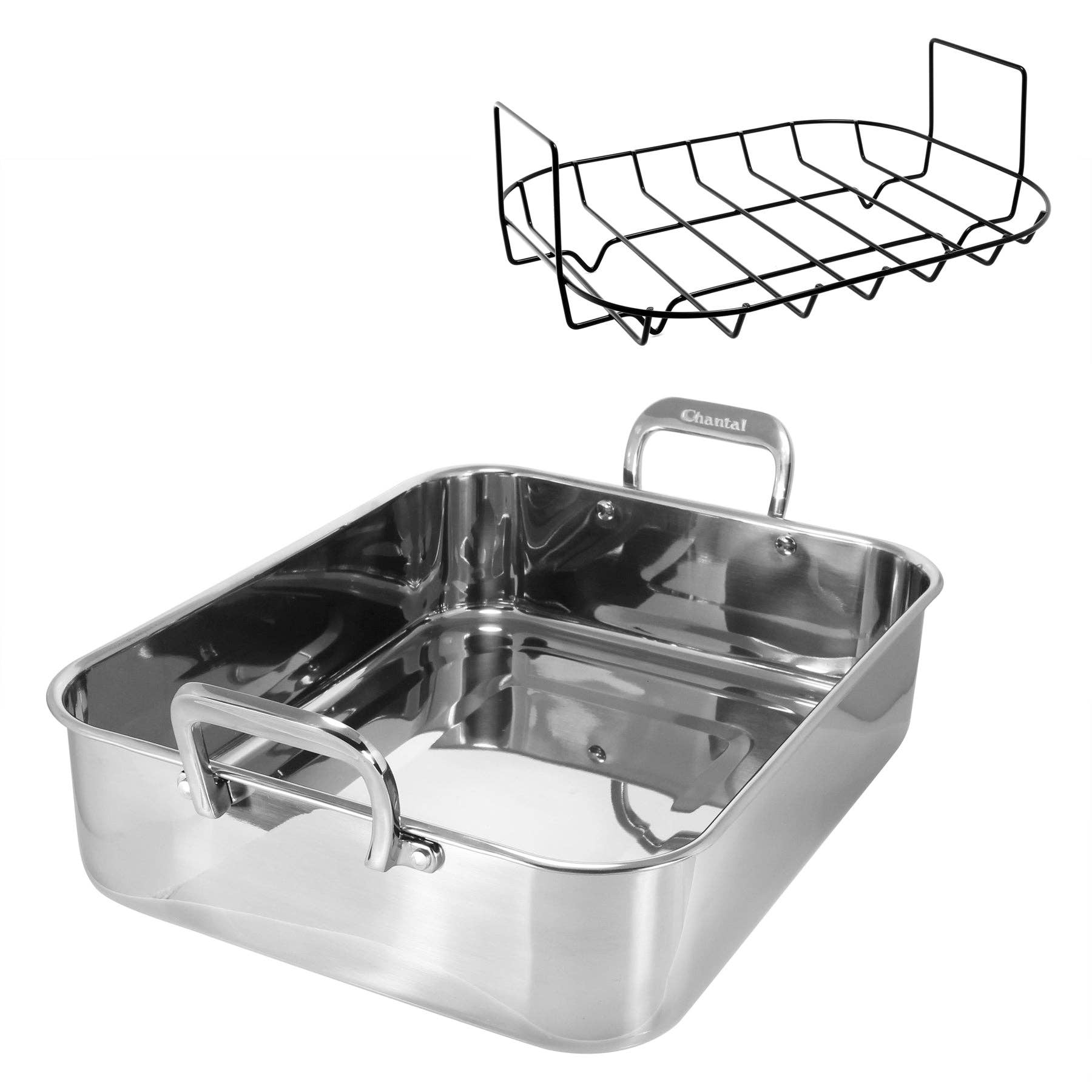 Stainless Steel Roaster with Nonstick Rack