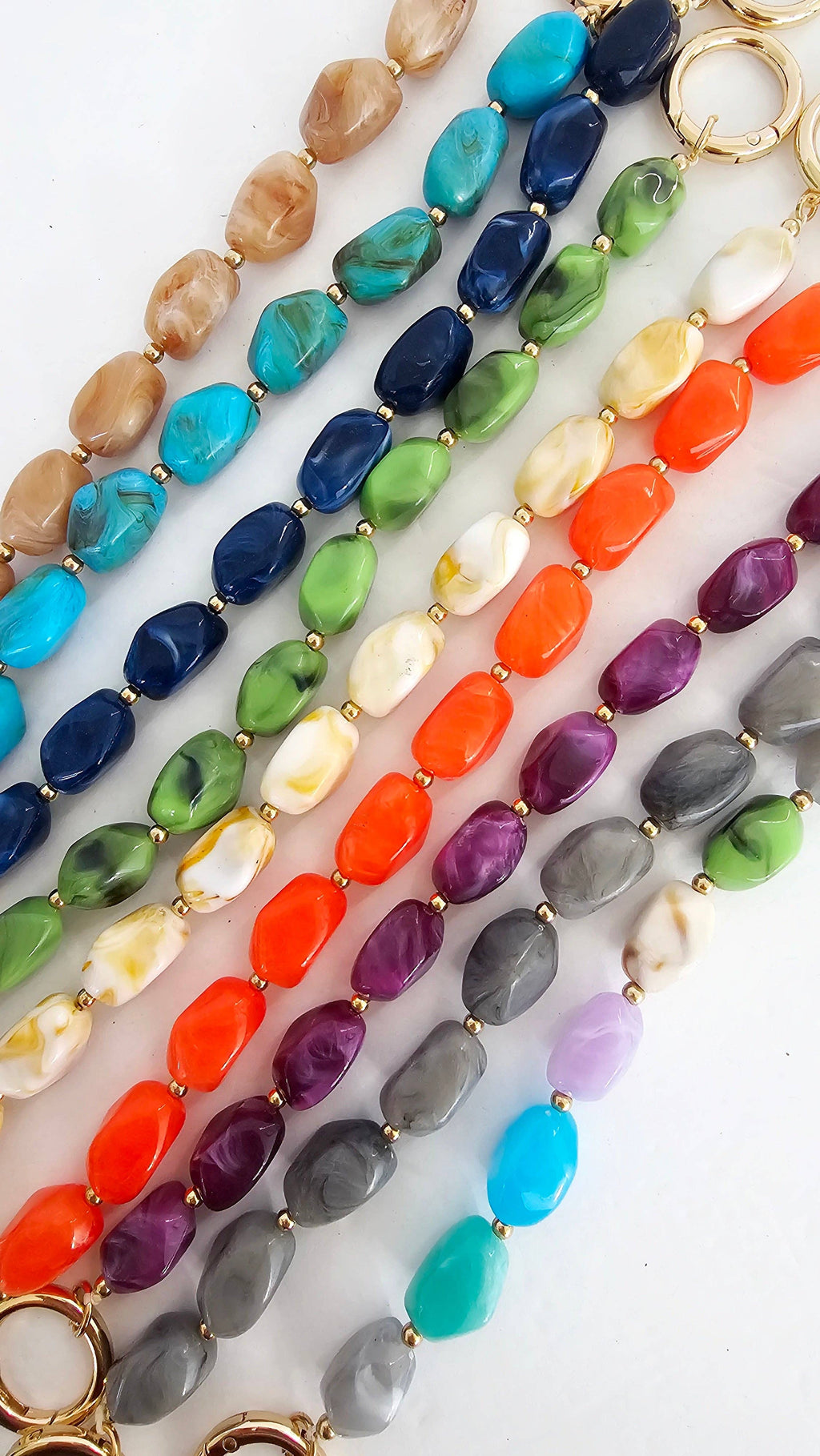 Marbled Acrylic Chain Strap - Orange