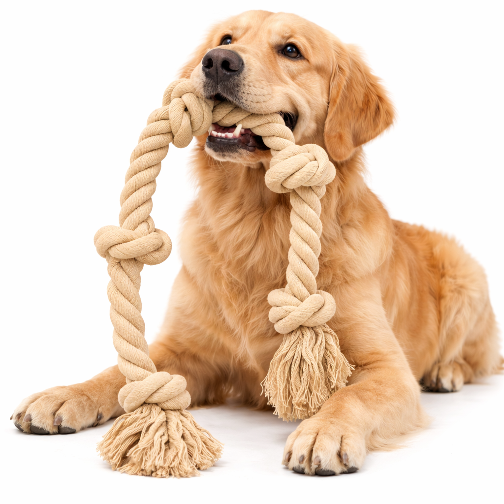Heavy Duty Cotton Dog Rope 5-Knot Tug-o-War for Large Dogs