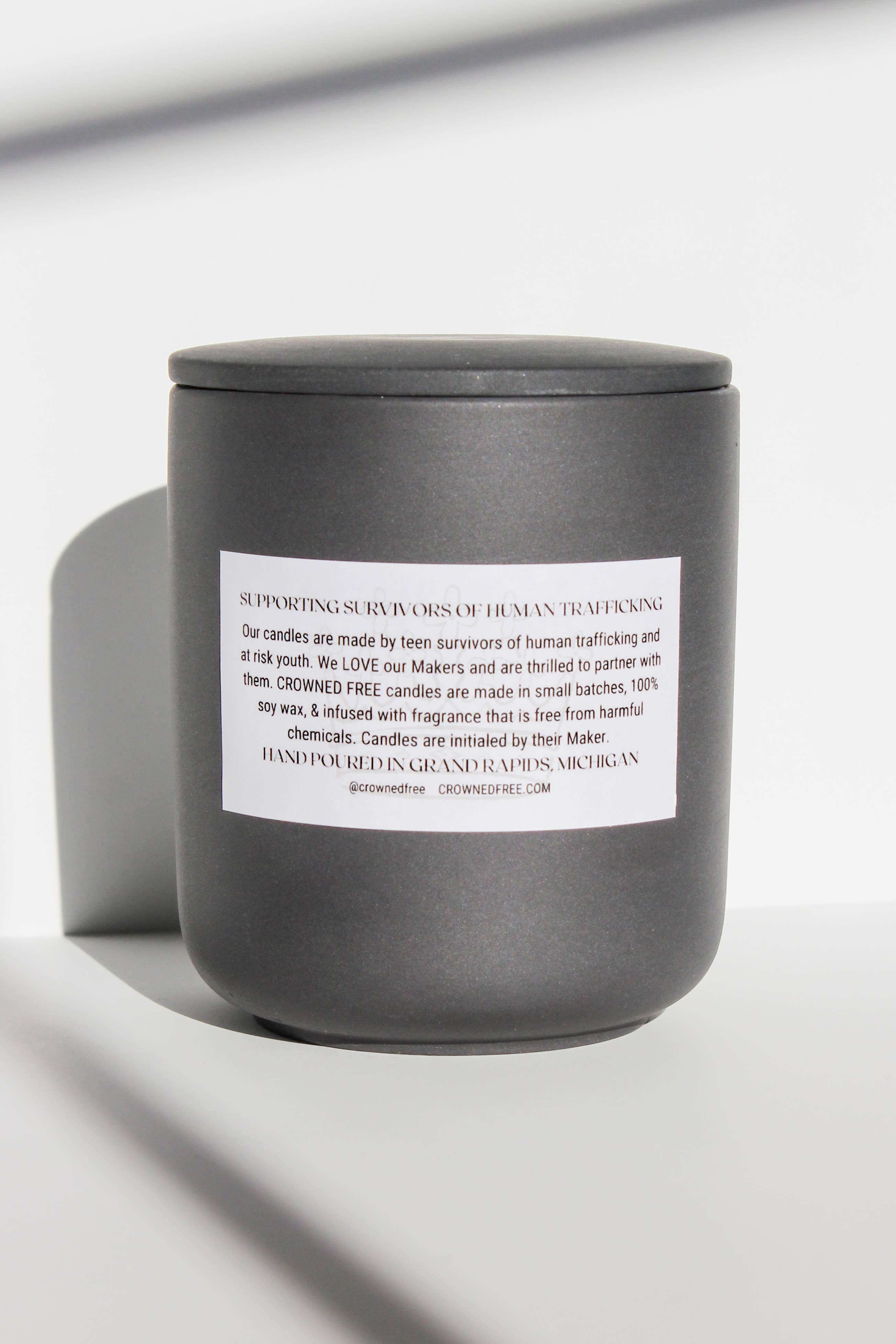Walk With Me Candle, 10 oz Black - Made By Survivors