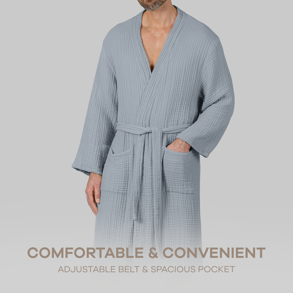 Adult Muslin Bathrobe - Soft, 100% Cotton Robe by Comfy Cubs