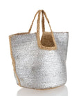 Straw Jute Bag - Silver