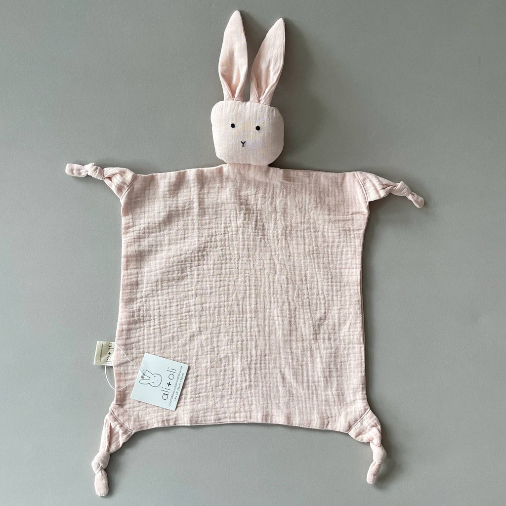 Cuddle Security Blanket Soft Muslin Cotton - Bunny (Pink)