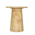 Artisan-Made Round Side Table – Natural Burl Veneer
