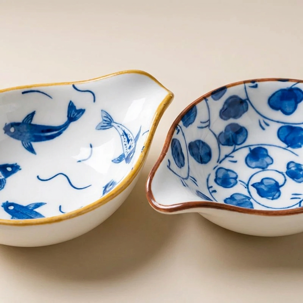 Coastal Ceramic Dip Dishes, Set of 4